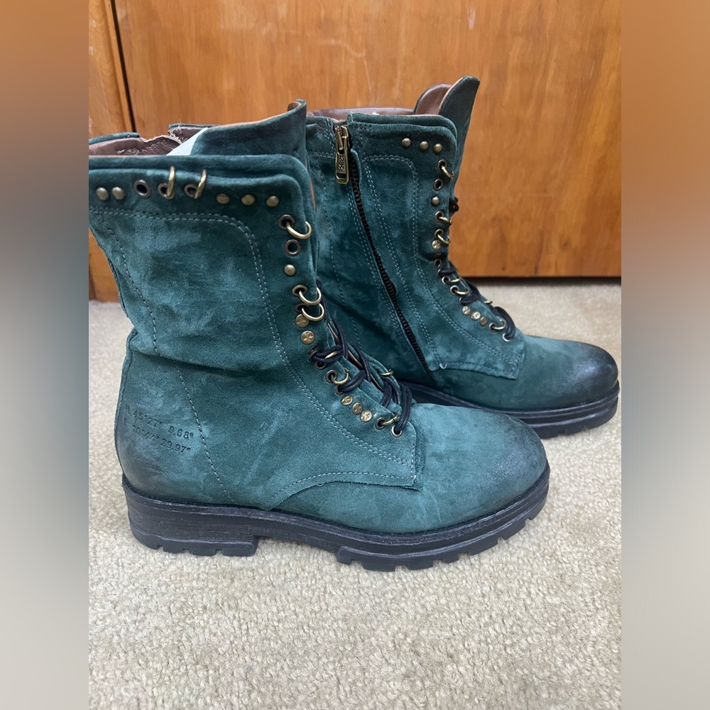 A.S.98 balsamic green suede Hubie boots EU37 US7